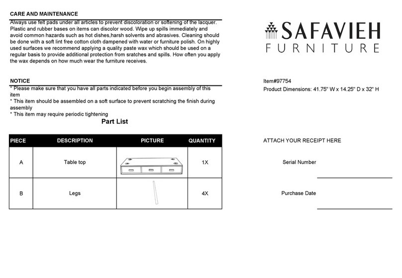 Safavieh Furniture 97754 quick start guide