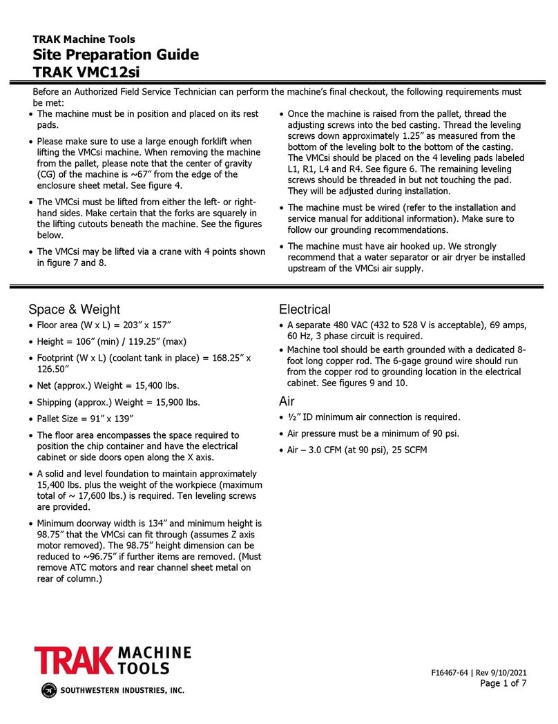 TRAK VMC12si Site preparation guide