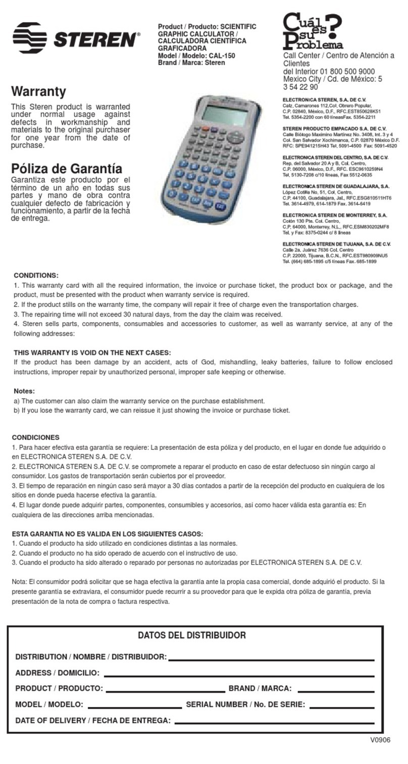 Steren CAL-150 manual