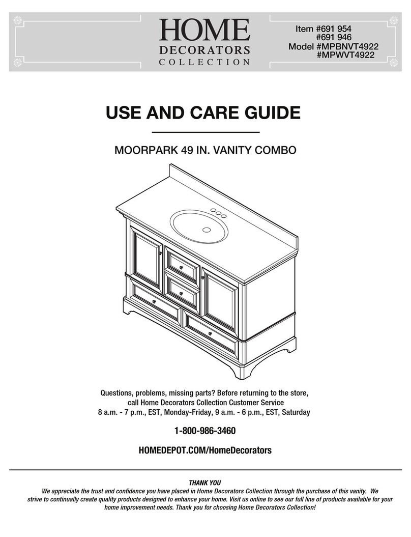 Home Decorators Collection MOORPARK MPBNVT4922 Use and care guide