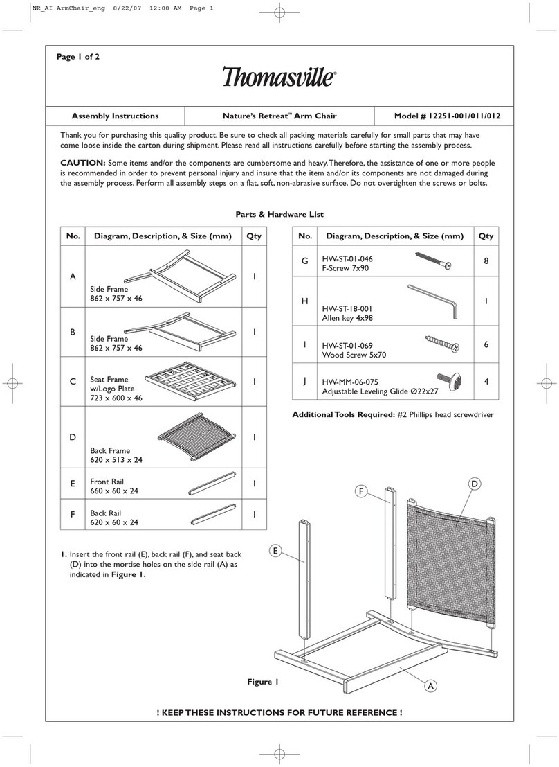 Thomasville Nature's Retreat 12251-001 Assembly instructions