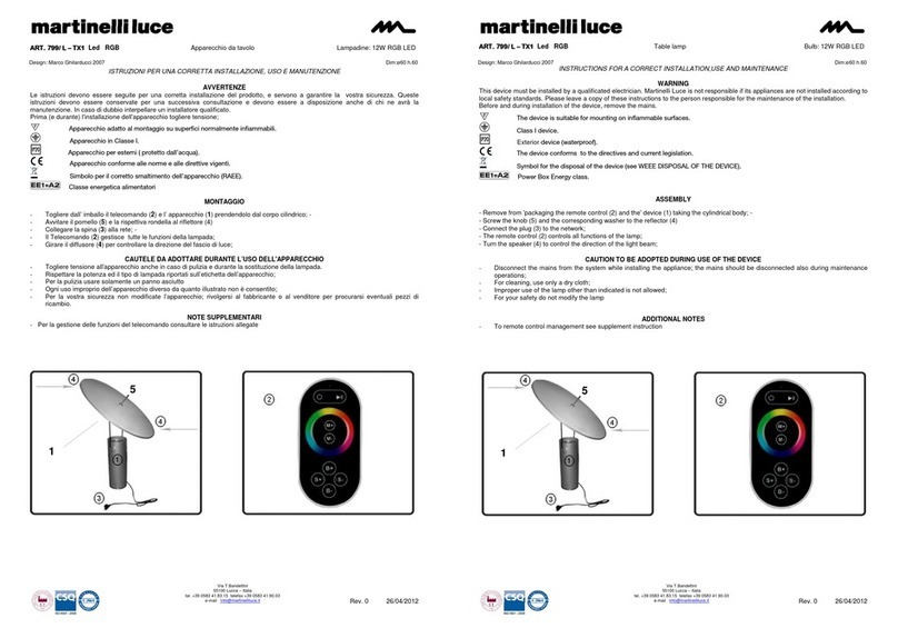 martinelli luce 799/L-TX1 Specification sheet