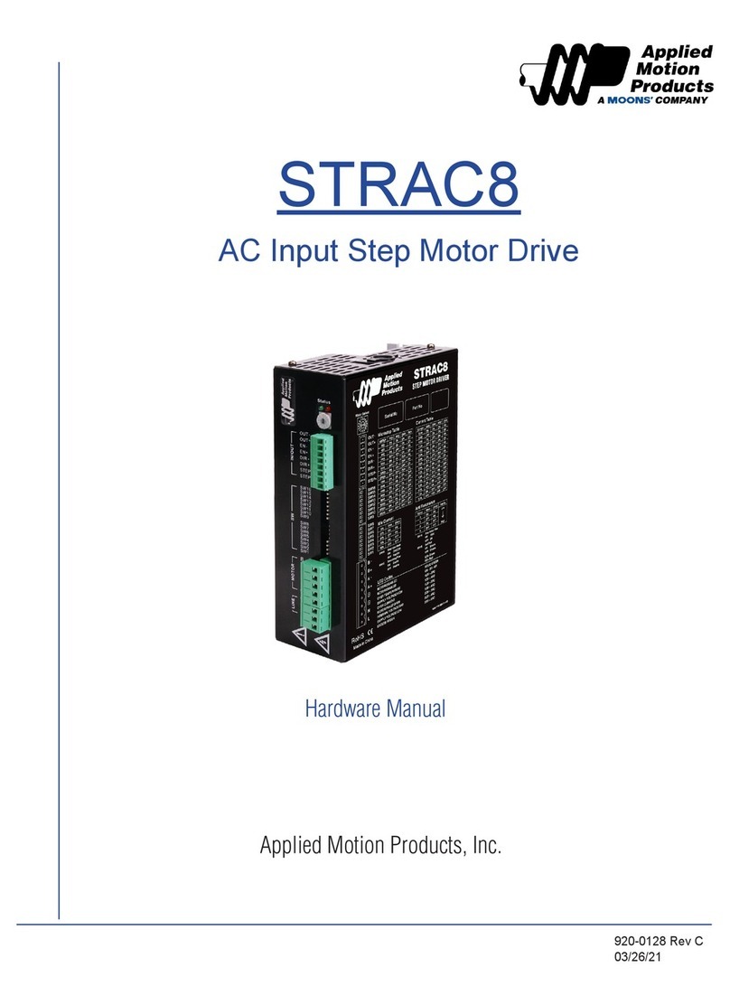 Moons' Applied Motion Products STRAC8 User manual Moons' Applied Motion Products STRAC8 User manual