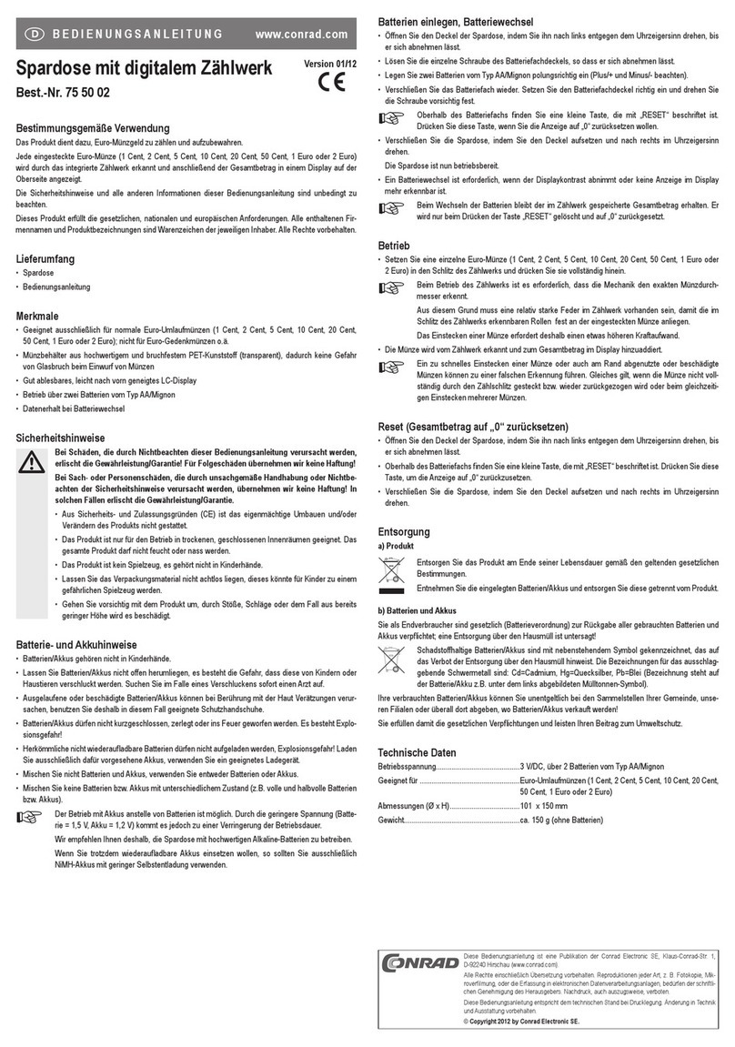 Conrad 75 50 02 operating instructions
