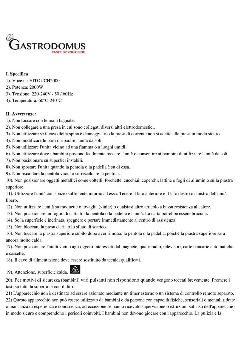 Gastrodomus HITOUCH2000 quick start guide