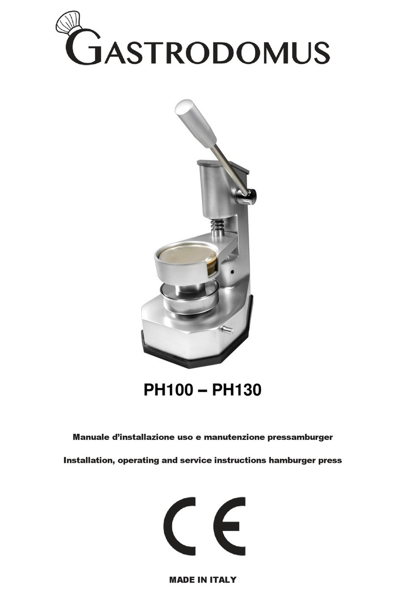 Gastrodomus PH100 Installation, operating and service instructions