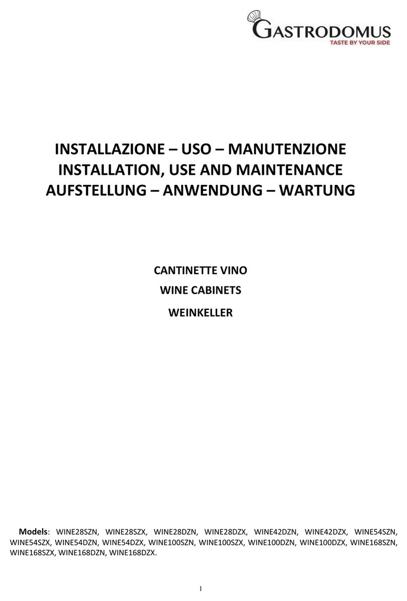 Gastrodomus WINE28SZN Directions for installation, use and maintenance Gastrodomus WINE28SZN Directions for installation, use and maintenance