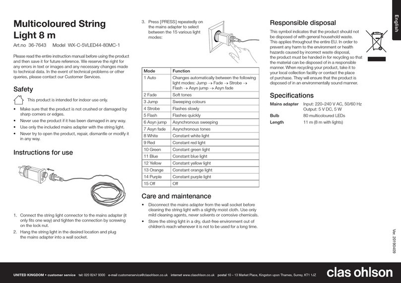 Clas Ohlson WX-C-5VLED44-80MC-1 quick start guide