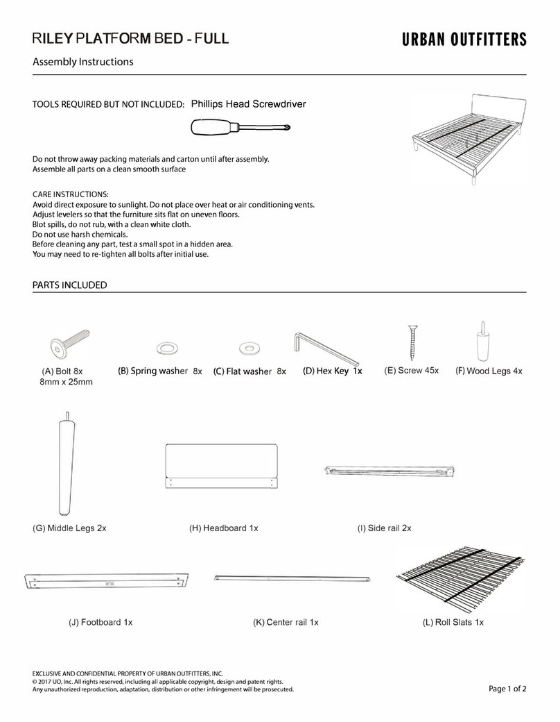 URBAN OUTFITTERS RILEY PLATFORM BED Assembly instructions