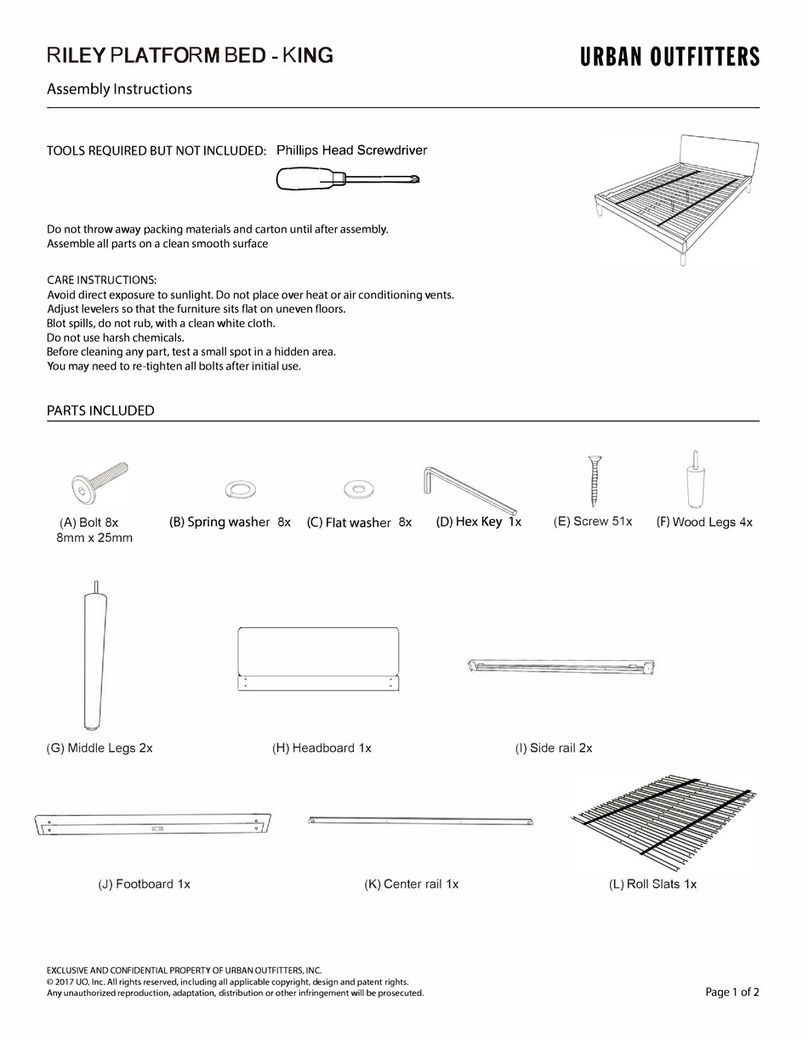 URBAN OUTFITTERS RILEY PLATFORM BED Assembly instructions URBAN OUTFITTERS RILEY PLATFORM BED Assembly instructions
