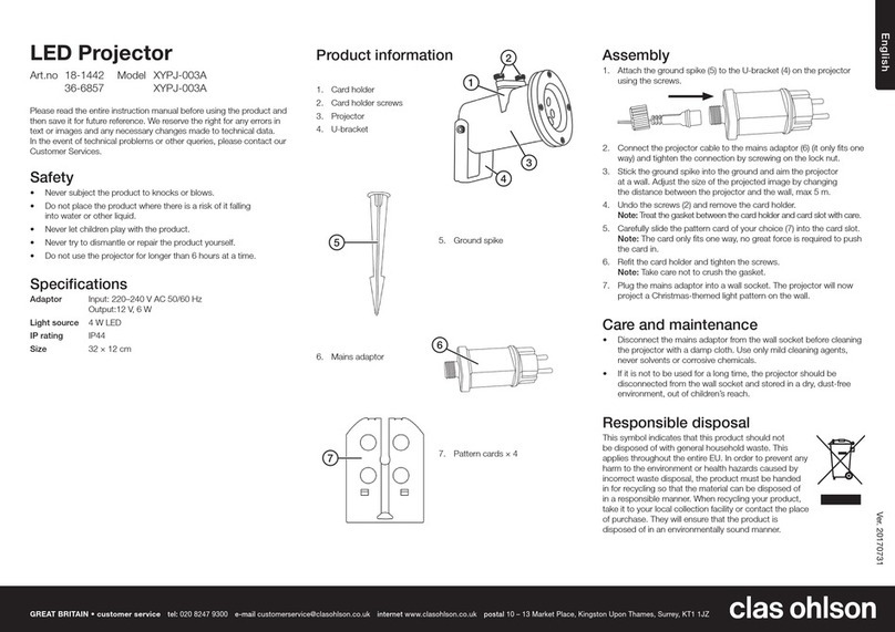 Clas Ohlson XYPJ-003A quick start guide
