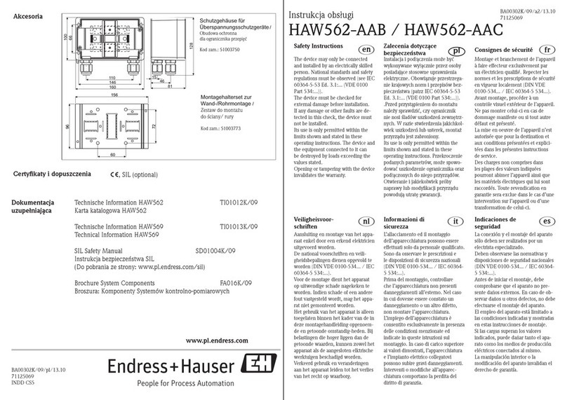 Endress+Hauser HAW562-AAB quick start guide