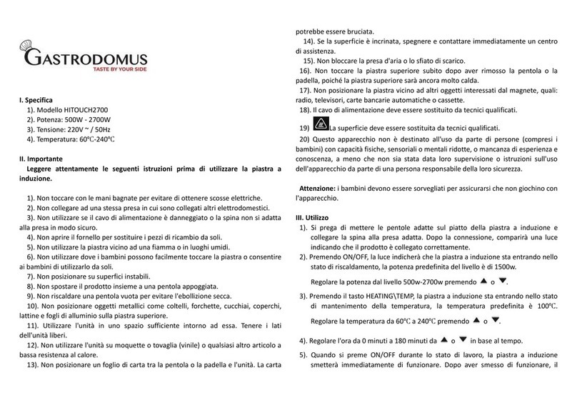 Gastrodomus HITOUCH2700 quick start guide