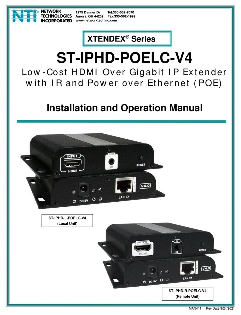 Network Technologies Incorporated XTENDEX Series Installation and operation manual