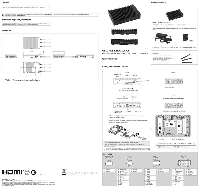 GIGAIPC QBiX-Plus-KBLA7100-A1 User manual