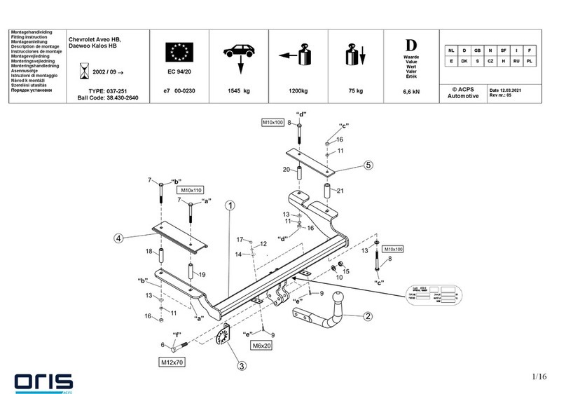 ACPS oris 037-251 Install guide