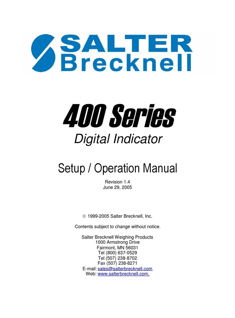 Salter Brecknell 400 Series Parts list manual