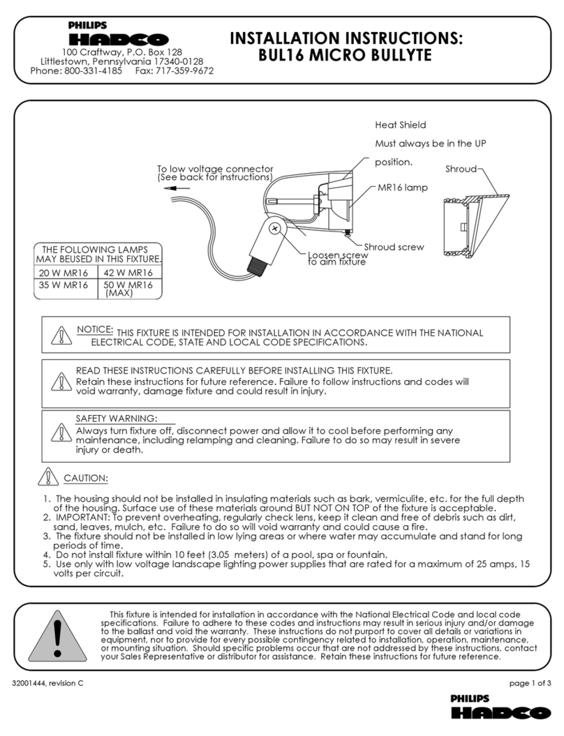 Philips Hadco BUL16 MICRO BULLYTE installation instructions