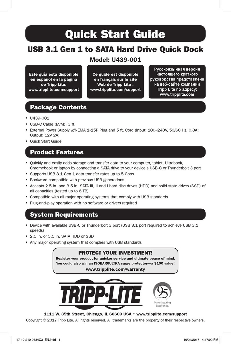Tripp Lite U439-001 User manual Tripp Lite U439-001 User manual