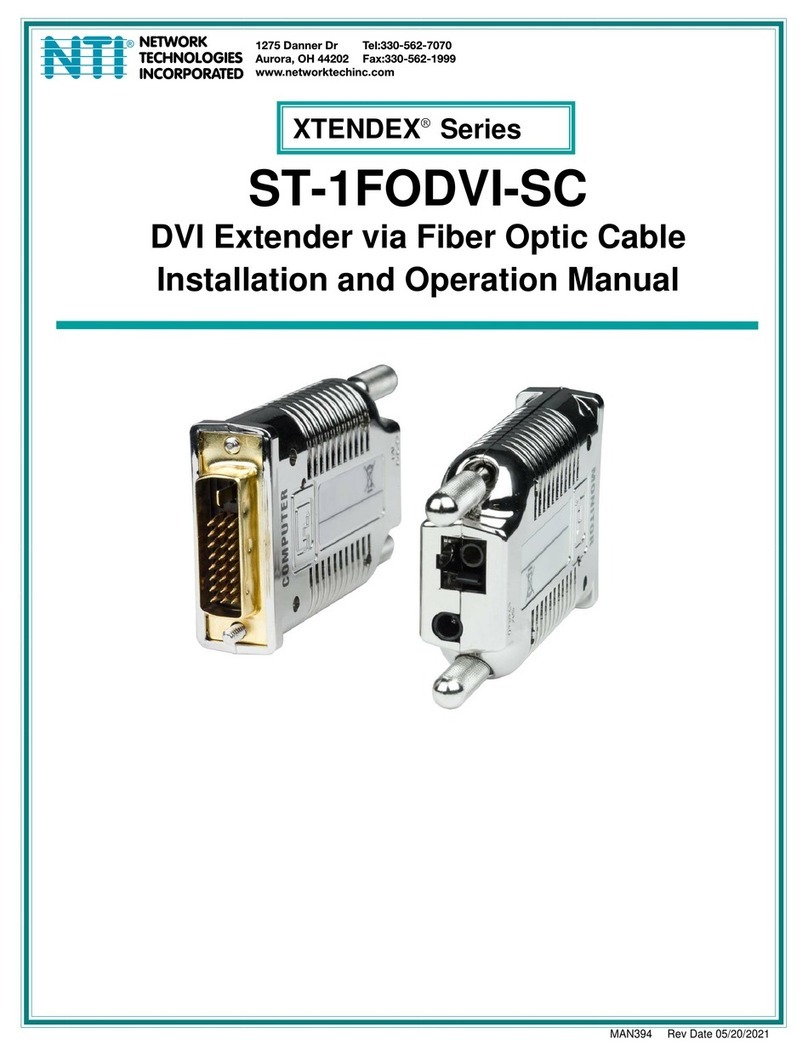 Network Technologies Incorporated XTENDEX Series Installation and operation manual Network Technologies Incorporated XTENDEX Series Installation and operation manual