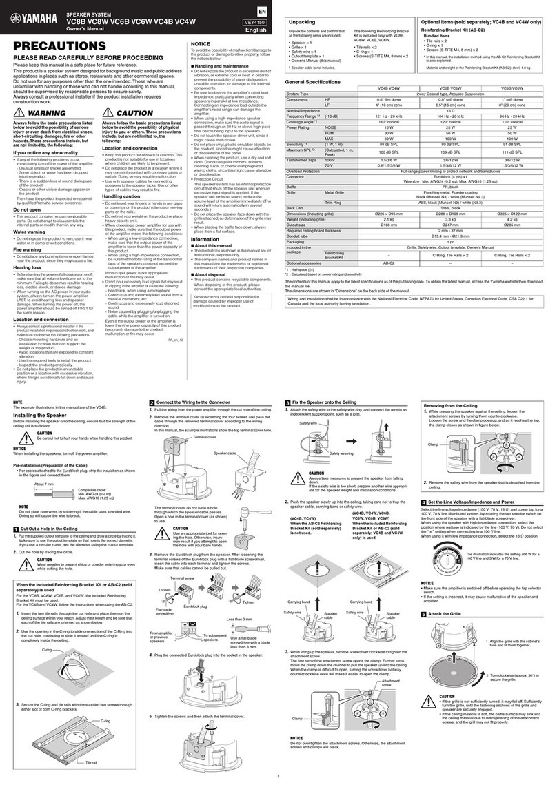 Yamaha VC8B owner's manual