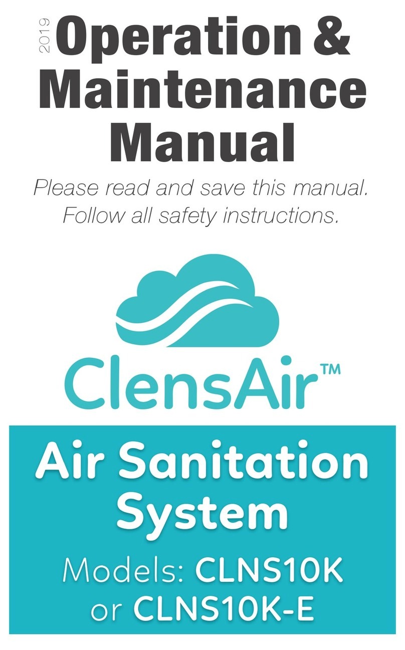 Aguair ClensAir CLNS10K Operation & maintenance manual