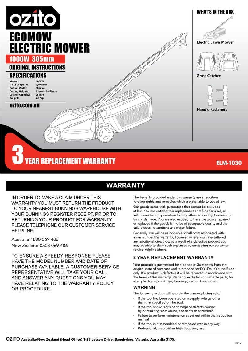 Ozito ECOMOW ELM-1030 User manual