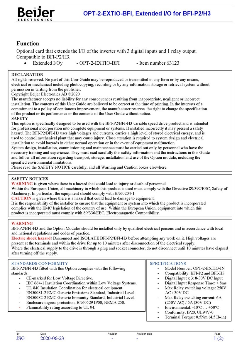 Beijer Electronics OPT-2-EXTIO-BFI User manual