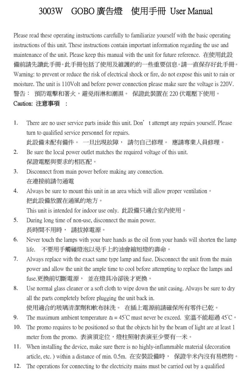 Gobo 3003W User manual