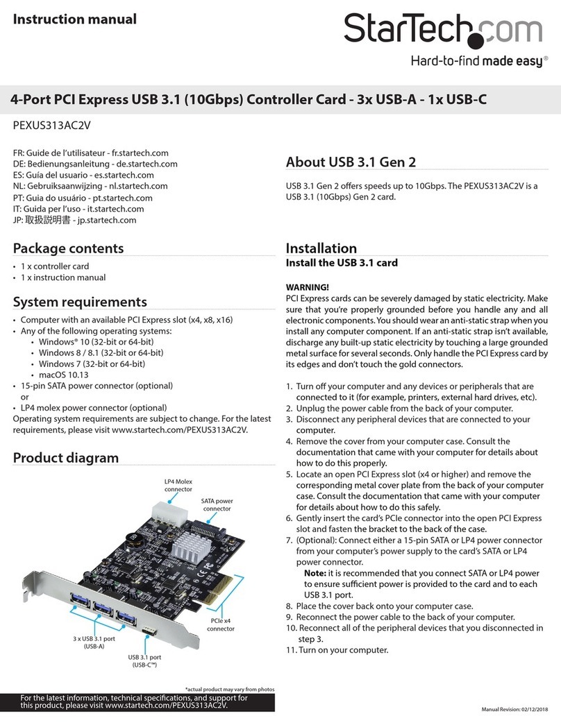 StarTech.com PEXUS313AC2V User manual