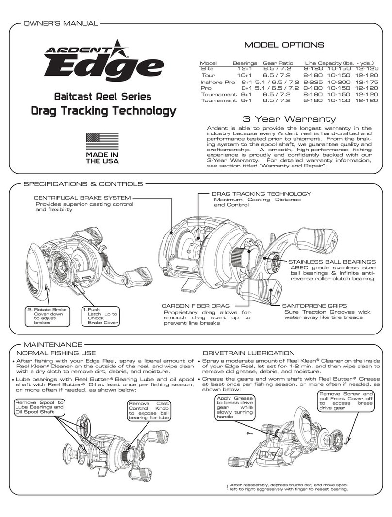 Ardent Edge Baitcast Reel Series owner's manual
