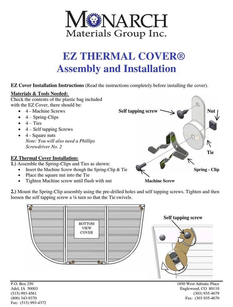 Monarch EZ THERMAL COVER Assembly and installation Monarch EZ THERMAL COVER Assembly and installation