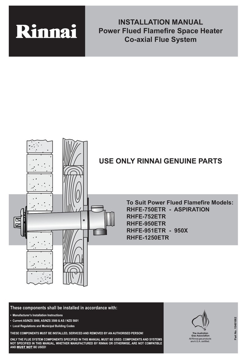 Rinnai RHFE-951ETR installation manual Rinnai RHFE-951ETR installation manual