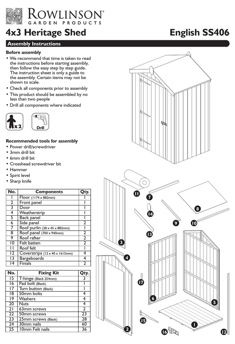 Rowlinson 4x3 Heritage Shed Assembly instructions