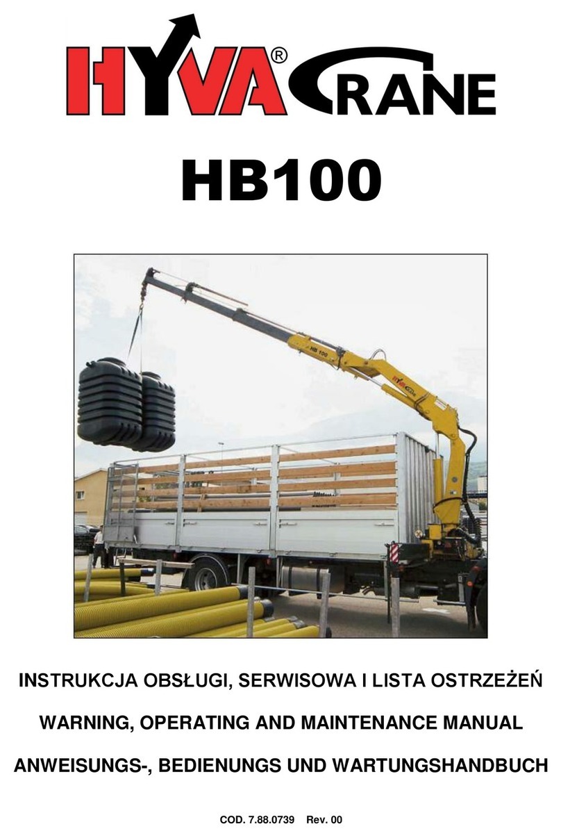 HYVA HB100 WARNING, OPERATING AND MAINTENANCE MANUAL