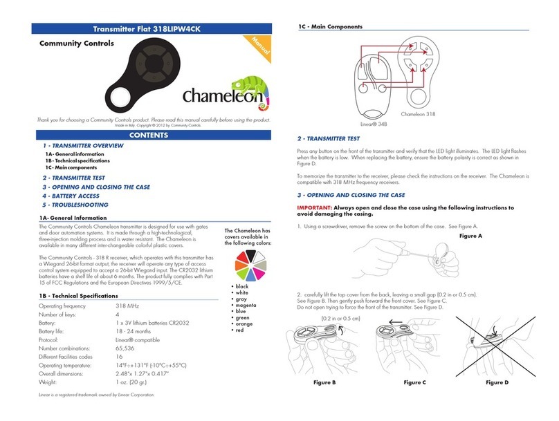 Community Controls CHAMELEON 318LIPW4CK User manual