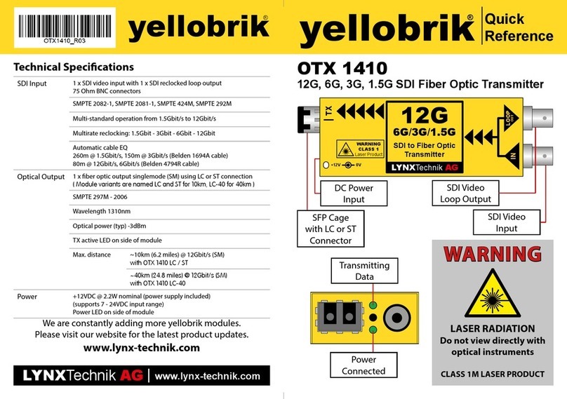 Lynx yellobrik OTX 1410 quick reference