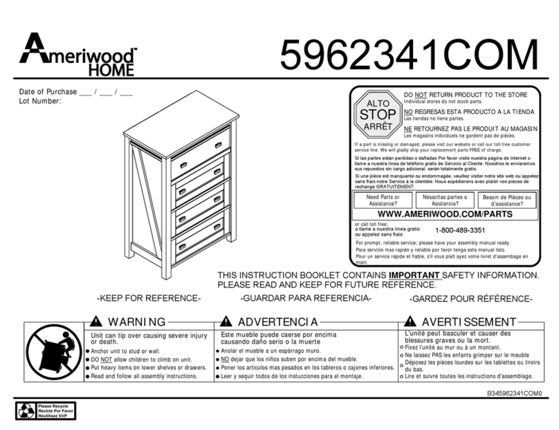 Ameriwood HOME 5962341COM Instruction booklet Ameriwood HOME 5962341COM Instruction booklet