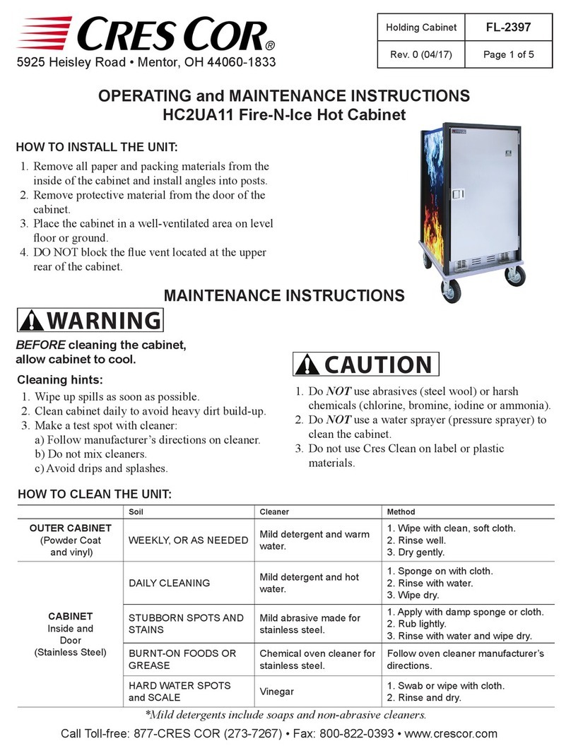 Cres Cor Fire-N-IceCube Operating and maintenance instructions
