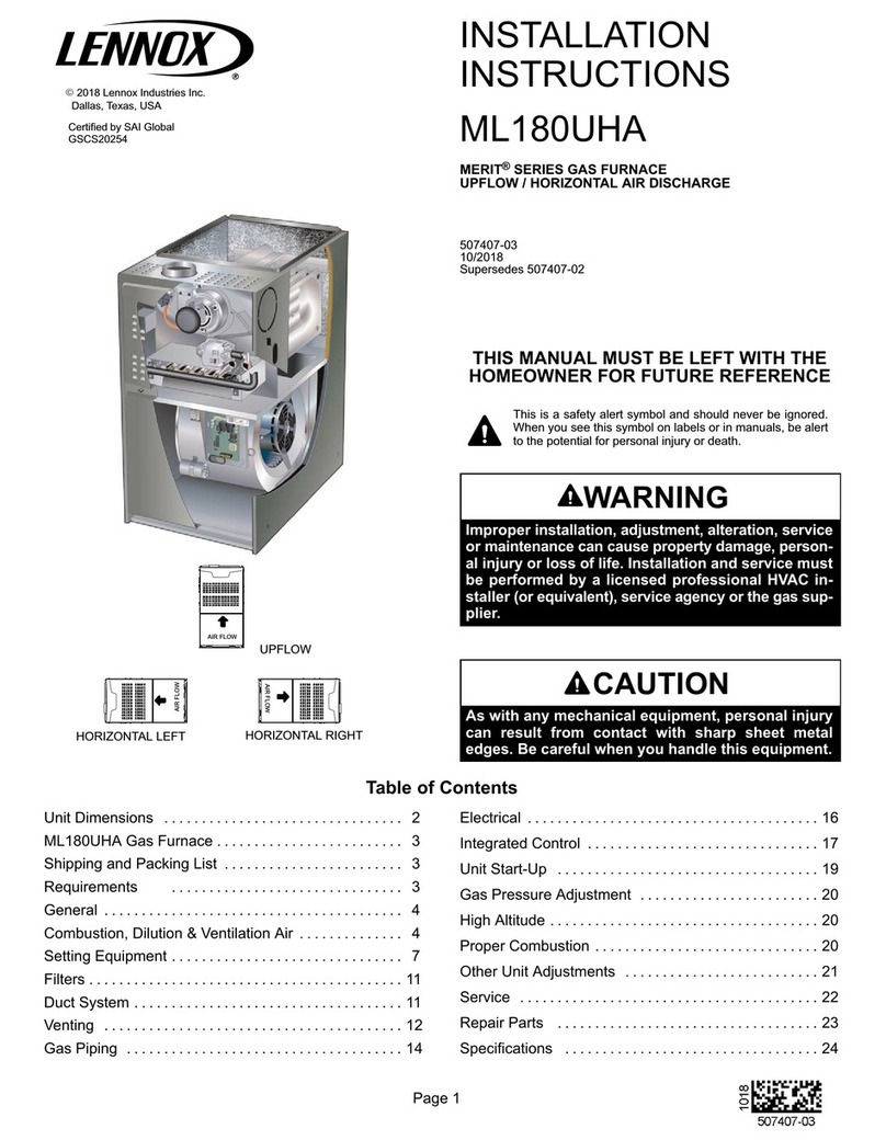 Lennox ML180UHA installation instructions