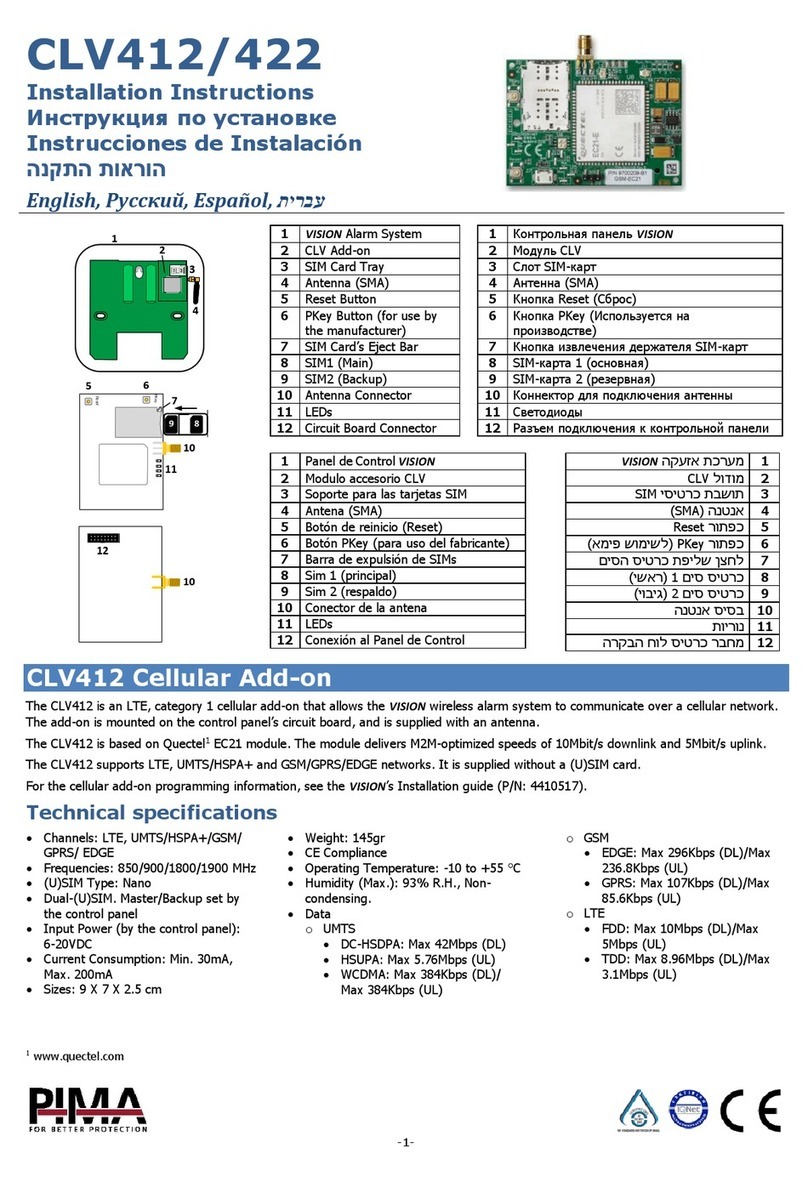 Pima CLV412 installation instructions