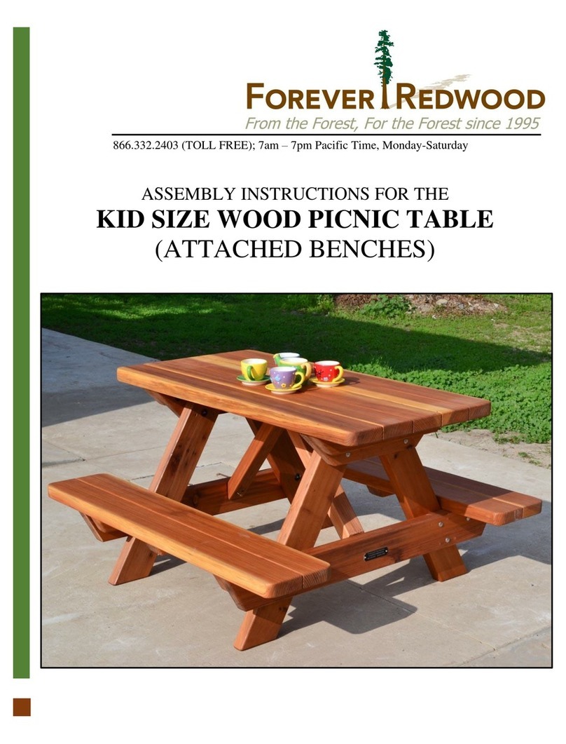 Forever Redwood KID SIZE WOOD PICNIC TABLE Assembly instructions