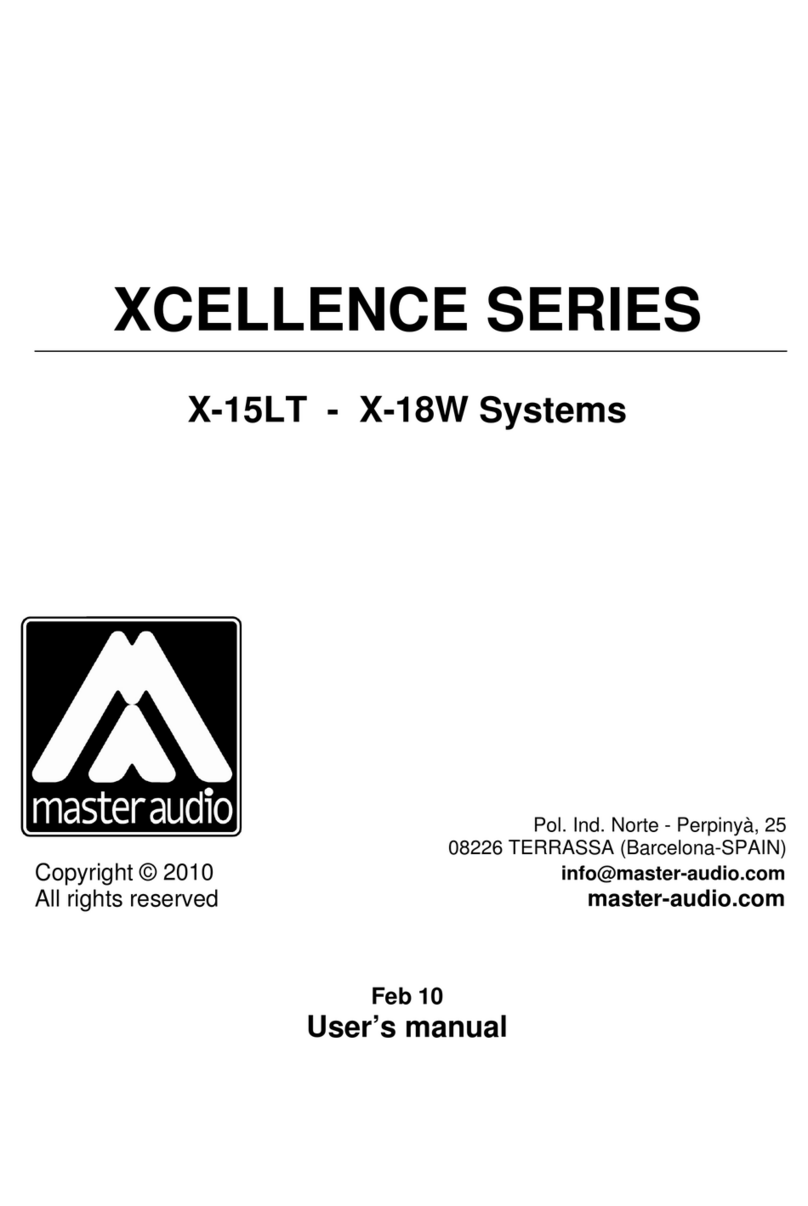Master audio Xcellence Series User manual Master audio Xcellence Series User manual