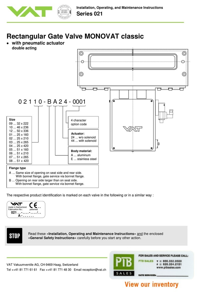 VAT 021 Series Assembly instructions