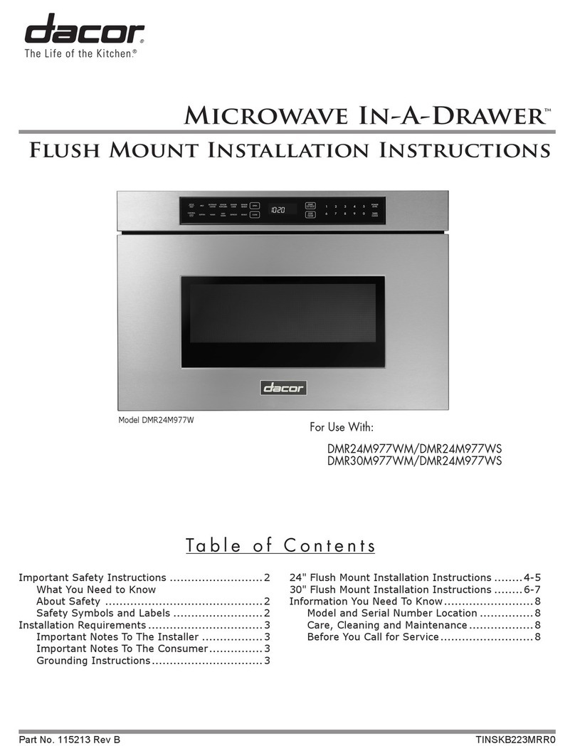 Dacor DMR24M977WS Flush Mount Installation Instructions