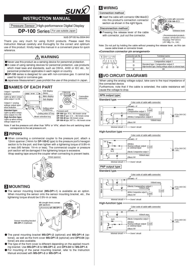 Sunx DP-100-M Series instruction manual