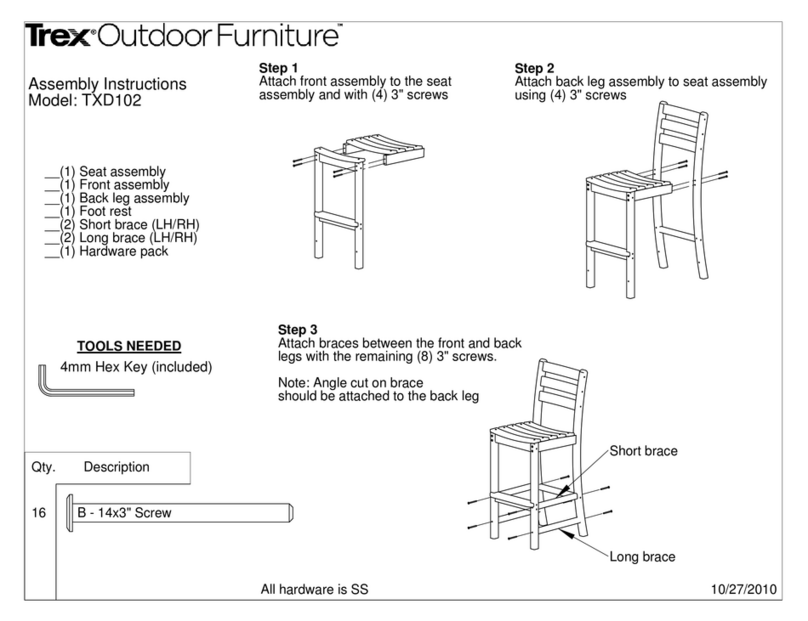 TREX Outdoor Furniture TXD102 Assembly instructions TREX Outdoor Furniture TXD102 Assembly instructions