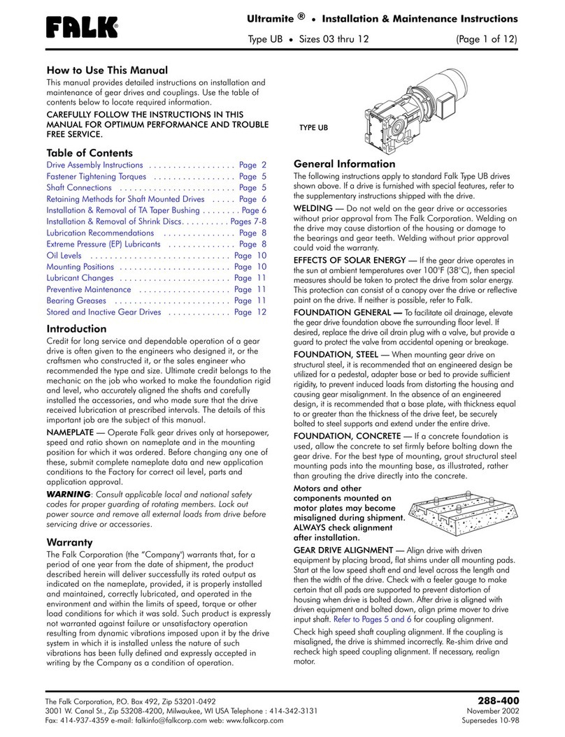 FALK Ultramite UB Installation and operating instructions