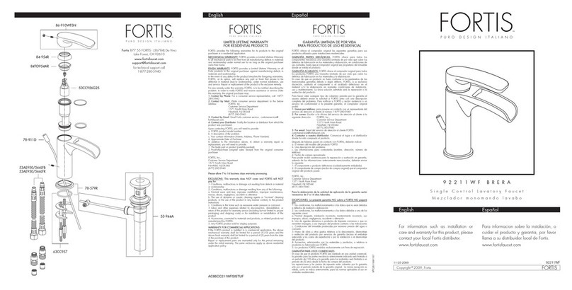 Fortis BREBA 92211WF User manual