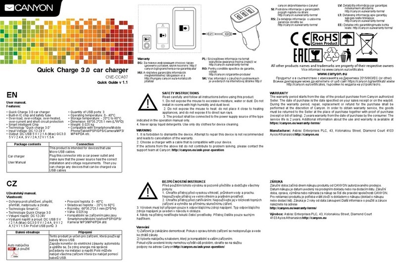 Canyon CNE-CCA07 User manual